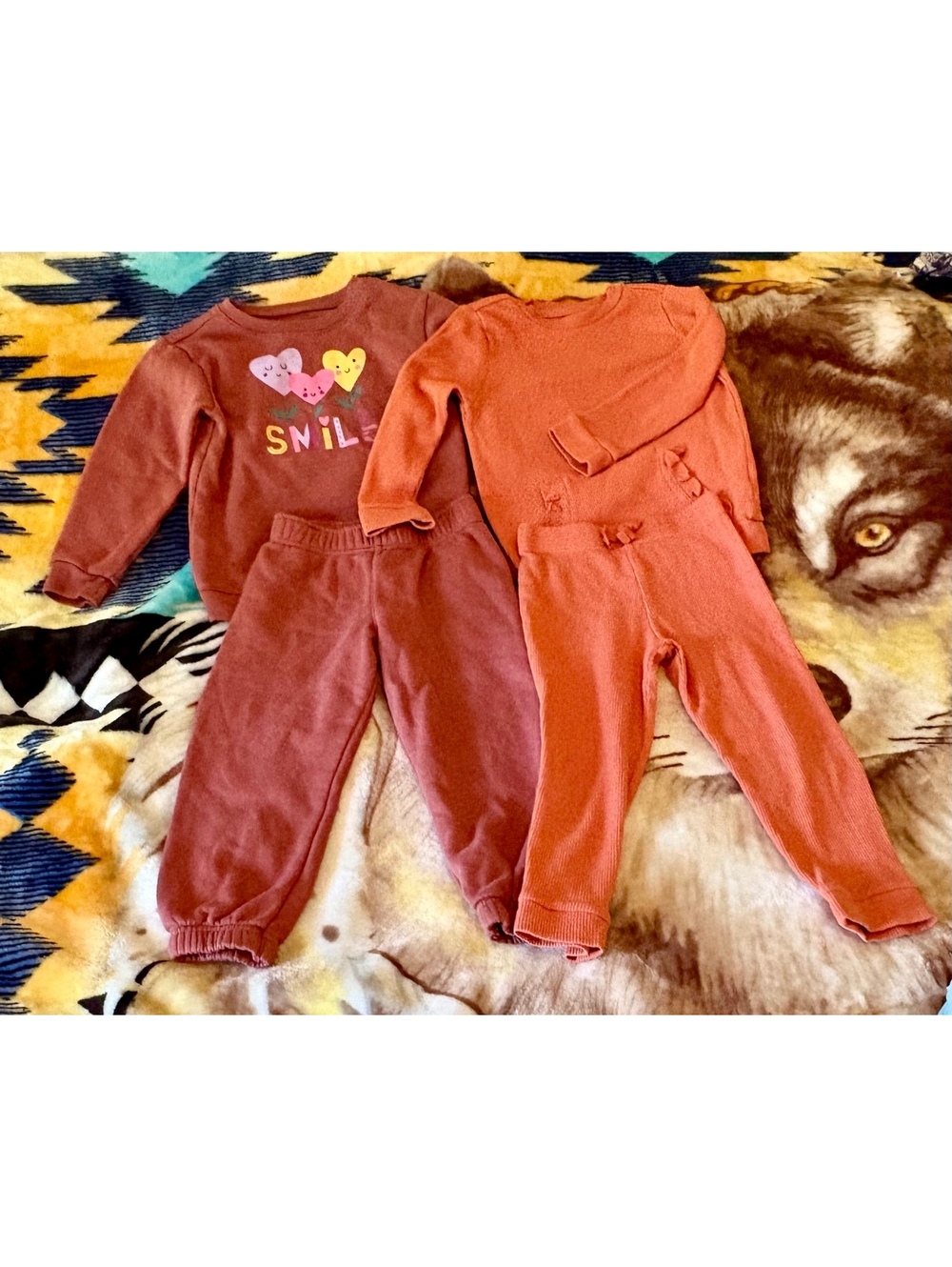 Garanimals Toddler Girls 2 Matching Sets Lot - Fleece & Ribbed Knit - Size 4T